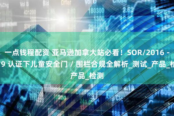 一点钱程配资 亚马逊加拿大站必看！SOR/2016 - 179 认证下儿童安全门 / 围栏合规全解析_测试_产品_检测